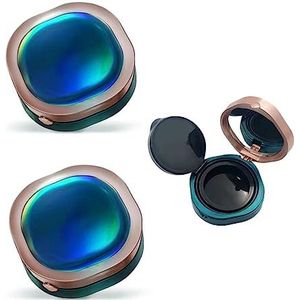 Lege Kussen Compacte Case, 2 STKS 15g/0.5oz Lege Draagbare Make-up Foundation Poeder BB Puff Container Box (Fantasy Blue)