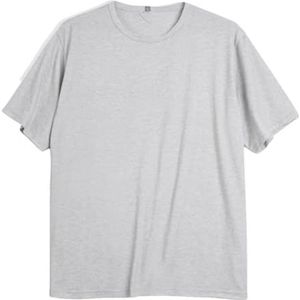 Dvbfufv Casual ademend T-shirt met korte mouwen voor heren, zomer, ronde hals, lichtgewicht basic T-shirts, veelzijdige losse tops, Lichtgrijs, S