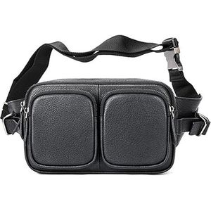 Heuptas voor heren, multifunctionele tas met grote capaciteit, heuptas voor heren, crossbody borsttas, Zwart, 25x12x15cm