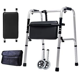 Standaard rollators opvouwbare wandelaar met wielen en zitsteunen tot 179,6 kg in hoogte verstelbaar aluminium rollator frame voor ouderen en gehandicapten volwassenen