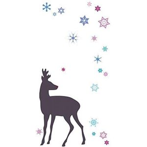 1art1 Kerstmis Deer And Frozen Ice Stars Poster-Sticker Wall-Tattoo 120x60 cm