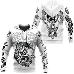 Klassieke Nordic Celtic Wolf Animal Amulet Casual Hoodie, 3D-geprinte Nieuwe Harajuku Unisex Trui, Modieuze Tops Met Lange Mouwen Voor Koppels.