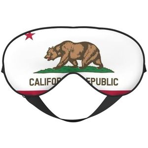California State Flag Printing Soft Eye Masker, Dubbelzijdige Zachte Oogdekking voor Slaap, Reizen, Yoga, Verstelbare Riem, Blokkeert Licht