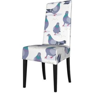 KemEng Blauwe duiven, stoelhoezen, stoelbeschermer, stretch eetkamerstoelhoes, stoelhoes voor stoelen
