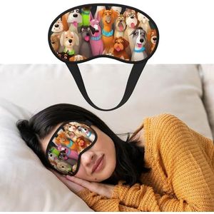 Veel schattige honden slaapmasker zacht verduisterend oogmasker met verstelbare riem comfortabele oogschaduw cover voor vrouwen mannen diepe rust reizen werk thuis