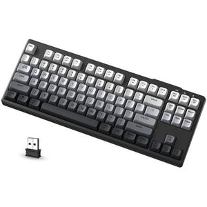ATTACK SHARK X FREEWOLF M87 80% Draadloos Gamingtoetsenbord, 87 Toetsen TKL RGB Mechanisch Gevoel SA PBT-Toetsenbord Bluetooth /2,4 Ghz Dubbele modus, 4000 mAh Batterij voor Mac/Win - Zwart Verloop