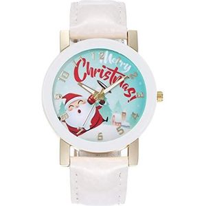 The New Kerstman digitale weegschaal Belt quartz horloge Wirst horloge van mannen en vrouwen met een digitale weegschaal oog op de kerstdagen (Color : White)