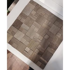 Zelfklevende mozaïekmat hout combinatie grey light 3D voor muur keuken tegelspiegel tegelbekleding wandbekleding