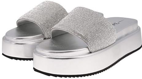 Buffalo - Noa Glam - Vegan Teenslippers - Glitterend Zilver