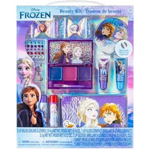 Disney Frozen 2 - Townley Girl Super Sparkly Cosmetic Beauty make-up set voor meisjes met clips, lipgloss, nagelstickers, lippenbalsem en edelstenen voor feesten