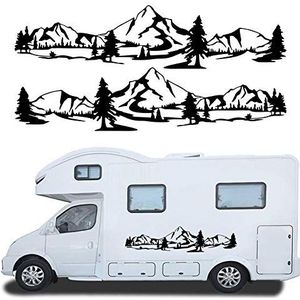 HOTEU Universele Mountain Ontwerp Camper Strepen Decoratieve Camper Vans Caravan Decals Vinyl Sticker Grafische Auto Body Side Accessoires