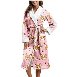LYCICILI Badjassen Dames kerst bedrukte winter lange pyjama's, pyjama's, jassen, huishoudelijke kleding, verdikte warme comfortabele badjassen (Color : B, Size : L)