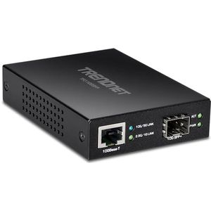 TRENDnet 10GBASE-T naar SFP+ Vezelmedia Converter, TFC-10GSFP, 1 x 10G RJ-45-poort, 1 x 10Gbps SFP+-groef, SFP+ naar 10G RJ-45, Inclusief voedingsadapter