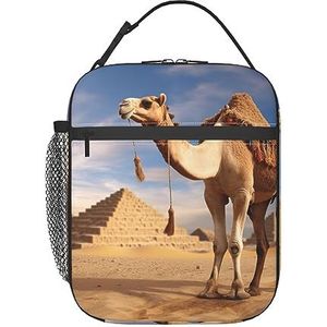 RLDOBOFE Camel print Lunch Bag Geïsoleerde Waterdichte Tote Bag Cooler Lunch Box voor Werk Kantoor Picknick Wandelen