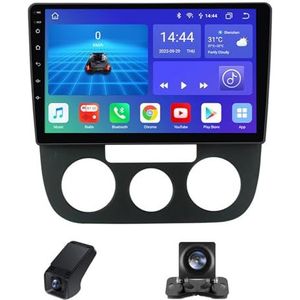 Carplay autoradio 2 Din geldt voor Volkswagen Jetta 5 2005-2010 met Android Auto Bluetooth 10 inch touchscreen autoradio met FM-radio/GPS stuurwielbediening+achteruitrijcamera(A,X1)