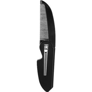 Shixiaodan Opvouwbare zakkam voor heren, baardkam voor heren, zwarte baardkam, reiskam, geschikt voor dagelijkse verzorging