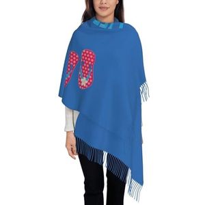 Jkkghll Flip Flops Kalligrafie Strandschoenen Print Vrouwen Mannen Sjaal Met Elegante Fringe Winter Herfst Reizen Vakantie Mode Accessoire