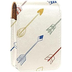 Make-up Lipstick Case voor Buiten Hond Schotel Poot Voet Print Zwart Draagbare Lippenstift Organizer met Spiegel Dames Mini Make-up Tas Neemt Tot 3 Lippenstift, Veelkleurig-4, 9.5x2x7 cm/3.7x0.8x2.7 in