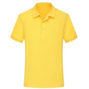Mannen Zomer Slanke Polos Shirt Mannen Casual Korte Mouw Shirt Mannen Outdoor Ademend T- Shirt Mannelijke Kleding, Geel, M