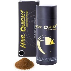 Hair Quicky® Premium Hair Fibers, shaar, direct effect bij geheime hoeken, gedeeltelijke gladheid, haaruitval en licht haar, voor mannen en vrouwen, natuurlijke keratine | 28 g | medium bruin