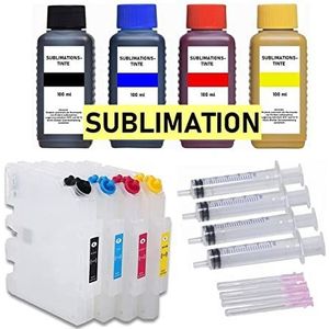 Inkpro - Navulbare inktpatronen compatibel met Ricoh GC-41 + 4 x 100 ml sublimatieinkt voor Aficio SG 3100, SG 3110, SG 3120, SG 7100