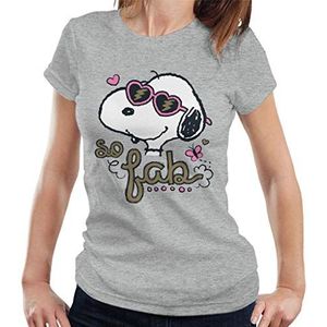 Peanuts Snoopy So Fab Dames T-Shirt Heather Grey, Grijs