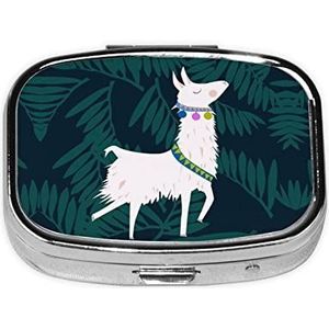 Alpaca Llama Vierkante Vitamine Pil Box, Pil Dispenser Box Kabeljauw Lever Olie Box