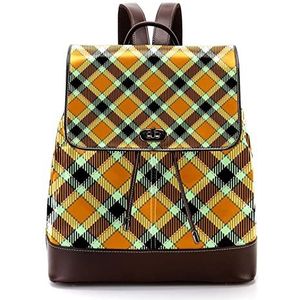 Gepersonaliseerde casual dagrugzak tas voor tiener reizen business college geruite patroon, Meerkleurig, 27x12.3x32cm, Rugzak Rugzakken