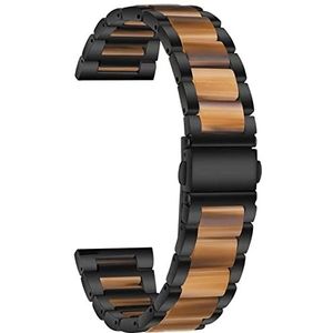 INEOUT 22mm 20mm Legering Met Hars Armband Compatibel Met Garmin Horloge Band Venu 2/1/Venu2 Plus/SQ/Vivoactive 4 3 Metalen Band Meerdere Kleur Riem (Color : Black Style5, Size : For Vivoactive 4)