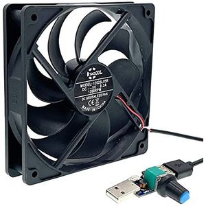 120 mm mini USB Koelventilator, router -fans, for DIY PC Koeler TV Box Wireless PlayStation, Silent Quiet DC 5V 120x120x2 5 mm w/ (Blade Color : Fan with Controller)