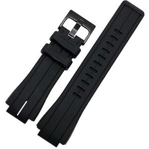 LUGEMA 24 * 16mm Siliconen Rubber Horlogeband Compatibel Met Timex TMS Horlogebandje T2N720 T2N721 TW2T76300 Waterdichte Band Bolle Interface Armband (Color : Black white B, Size : 16MM)