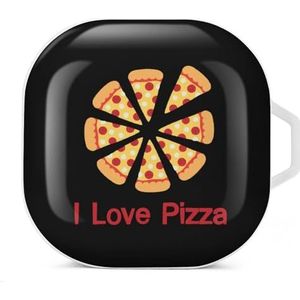 I Love Pizza Oortelefoon Hoesje Compatibel met Galaxy Buds/Buds Pro Schokbestendig Hoofdtelefoon Case Cover Wit-Stijl