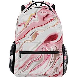 Abstract marmer roze rugzakken college schoolboek tas reizen wandelen camping dagtas