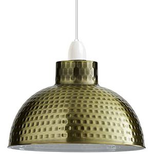 Retro industriële lichtschaduw, plafond hanglamp, gemakkelijk te monteren metaal 26 cm koepelvormige vintage grote lampenkap voor keuken, slaapkamer, woonkamer (groen messing)
