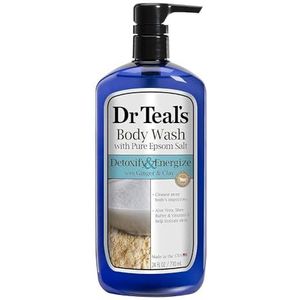Dr. Teal's Pure Epsom-Salz Body Wash Detoxify & Energize met gember en kleiaarde, 710 ml