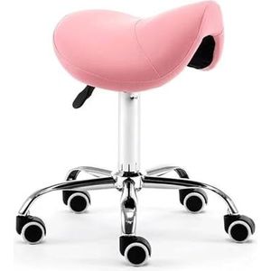 JAVPTAV Hydraulische rolkruk van leer, comfortabel, hoogte 48 tot 58 cm, voor kliniek, tandarts, spa, massage (roze)