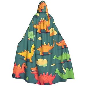 SSIMOO Veel kleine dinosaurus volwassen partij decoratieve cape,Volwassen Halloween Hooded Mantel,Cosplay Kostuum Cape