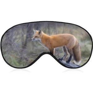 Jonge rode vos met borstelige staart, slaapmasker met verstelbare riem, comfortabel zacht oogmasker, slaaphulp, lichtblokkerende oogmaskers