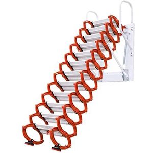 zolderladder Zolder Telescopische Ladder Wandgemonteerde Lift Brandtrap Ladder Vouwladder Met Ladderhaak Hoge Dragende Trapladders Antislip