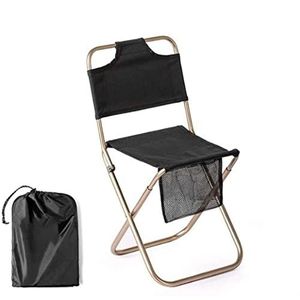 Campingstoel Camping, Opvouwbare Camping Stoel Outdoor Vissen Stoel Picknick BBQ Seat Ultralight Aluminium Camping Kruk Met Opbergtas Klapstoel Wandelen(Black)