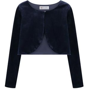 Bolerose Meisjes Lange mouwen Fluweel Voor kinderen Kinderen Sweater Bolero Shrug (Nachtblauw, 11-12 Jaren)