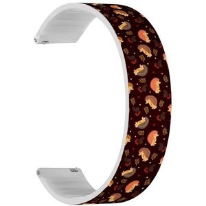 Solo Loop band compatibel met Garmin Vivoactive 5, Vivoactive 3/3 Music, Approach S12/S40/S42 (Cute Hedgehog Retro) Quick-Release 20 mm rekbare siliconen band band accessoire, Siliconen, Geen