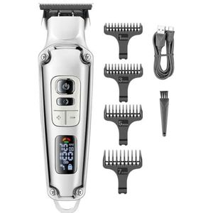Tondeuse voor mannen, tondeuse professionele tondeuse elektrische haarsnijmachine voor mannen kapper trimmer (kleur: zilver)