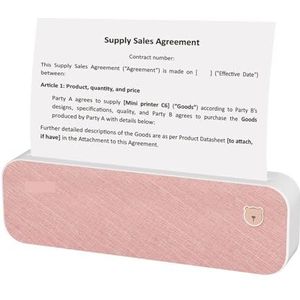 Thermisch Printer A4-papierprinter Directe Thermische Overdracht Draadloze Printer Mini Mobiele Fotoprinter Ondersteuning A4/2''/3''/4'' Papierbreedte Duidelijk Snel(Pink)