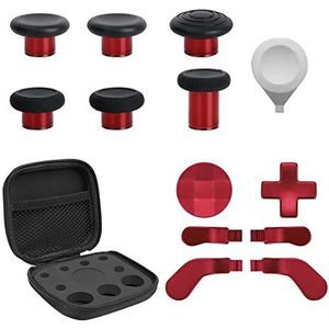 TOMSIN Vervangende magnetische knoppen kit voor Xbox Elite Controller Series 2 Accessoires, inclusief 6 metalen plating joysticks, 4 peddels, 2 D-pads, 1 verstelgereedschap (plating rood)