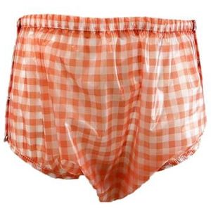 Haian - Klassieke Uniseks Incontinentie Snap-on Plastic - Rood Geruit - Waterdichte Broek Voor Volwassenen