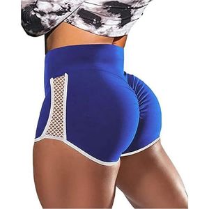 Boolavard Dames Workout Shorts Scrunch Booty Gym Yoga Broek Midden/Hoge Taille Billen Lifting Sport Leggings, Blauw, S