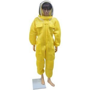 Bijenpak Professionele kwaliteit 3D-luchtkatoen Volledig lichaam Bijenteelt Beschermende kleding Uitrusting for imkerpakken ,Veilige pasvorm(Fencing Hat Yellow,XL)