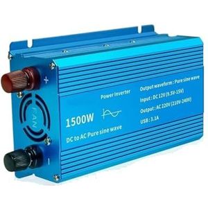 Omvormer Auto-omvormer Met 31A EU-universeel Stopcontact Omvormer Van DC 12V Naar AC 230V 1000W/1500W/2200W Zuivere Sinusgolf 50Hz/60Hz(1500W 50Hz Universal)