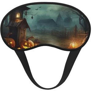 Halloween achtergrond slaapmasker voor vrouwen meisjes mannen zacht comfortabel oogmasker met verstelbare riem verduisterende oogslaap schaduw hoes voor reizen yoga dutje ploegendienst werk